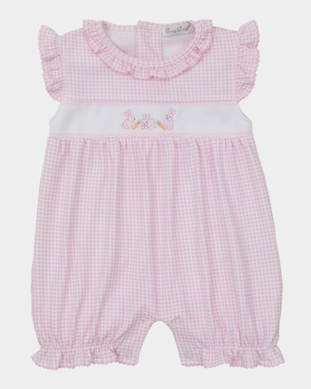Girl's Baby Bunny Patch Playsuit, Size 3M-18